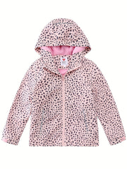Girls Outdoor Fleece Lined Waterproof Jacket With Hood