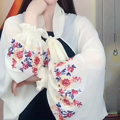 Chiffon Embroidered Sun Proof Shawl Ice Women Scarf Spring & Summer Shade Wrap