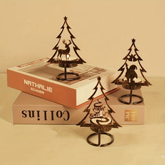 Christmas Candlestick Wrought Iron Desk Ornament