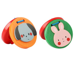 2pcs Wooden Cartoon Animal Sound Board Musical Toy