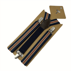 Men's Adjustable Elastic Suspenders w/ 3 Clips for Trousers Braces
