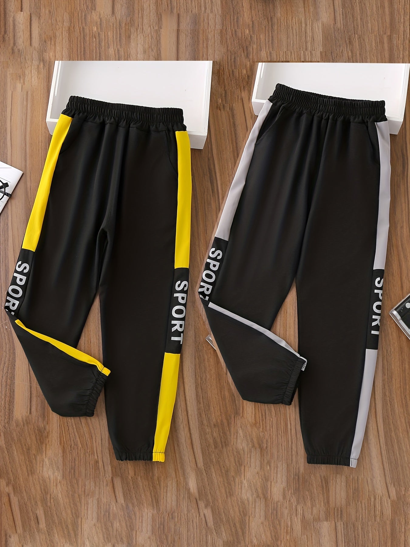 Stipe And SPORT Letter Print Boys Jogger Sweatpants