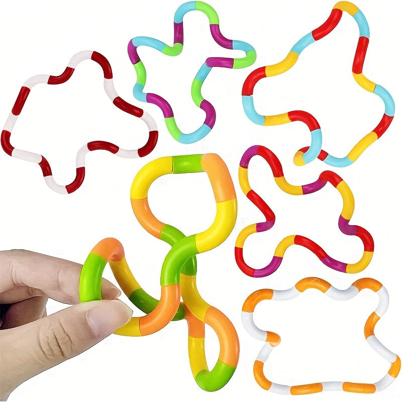 6pcs Multicolor Squeeze Twist Chain Decompression Toys
