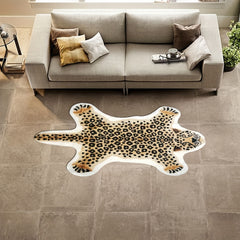 Soft Leopard Fluffy Rug Animal Printed Carpet Area Rug Faux Fur Rug
