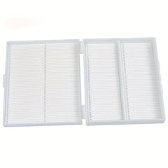 100pcs Biology Glass Microscope Slides Storage Box Case Plastic