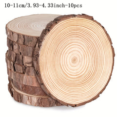 10pcs Natural Fur Wood Coasters Craft Kits Christmas Decorations DIY Fur Craft