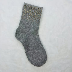 Sparkly Rhinestone Mid Tube Socks for Women