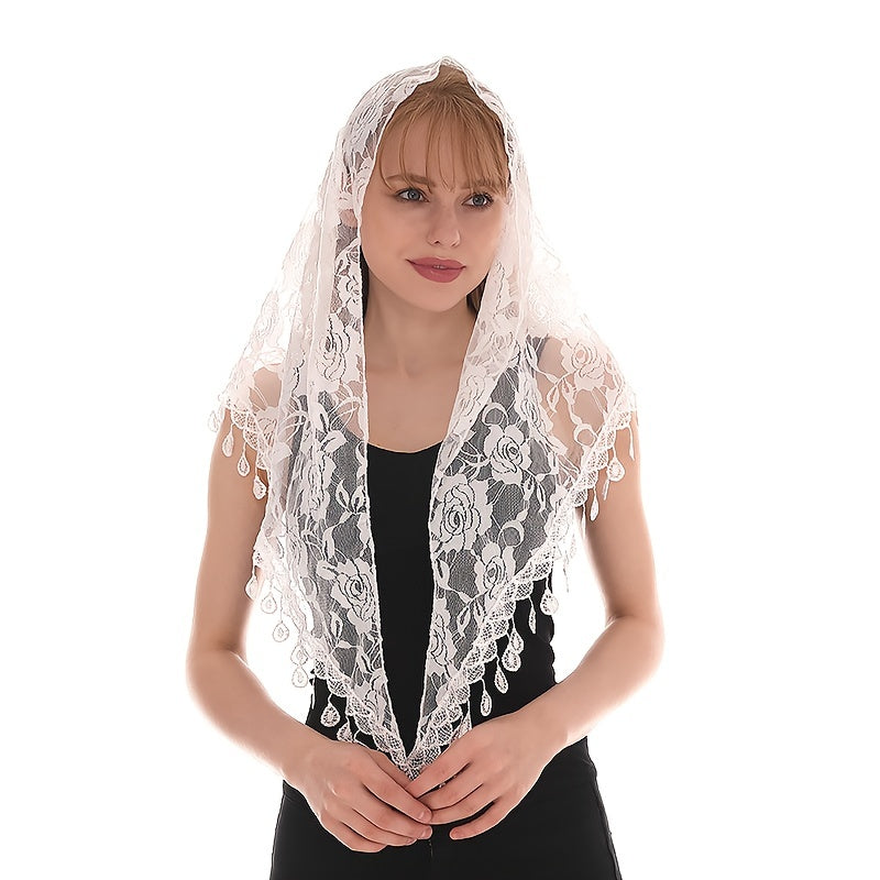 Triangular Lace Veil Prayer Church Veil Women Headcovering Lace Scarf