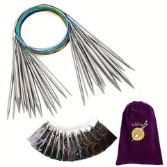 14pcs Circular Knitting Needles 80 100 31.5 39 47inch Stainless Steel