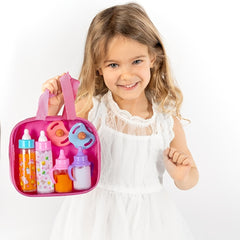 6pcs Doll Feeding Set for Toy Stroller Milk Juice Bottles Pacifier Baby Doll