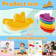 6 Kids Bathroom Boat Toys Outdoor Beach Toys Playhouse Stacking Toy