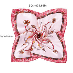 Graphic Bandana Silk Neckerchief Head Wrap Bag Handle Charm