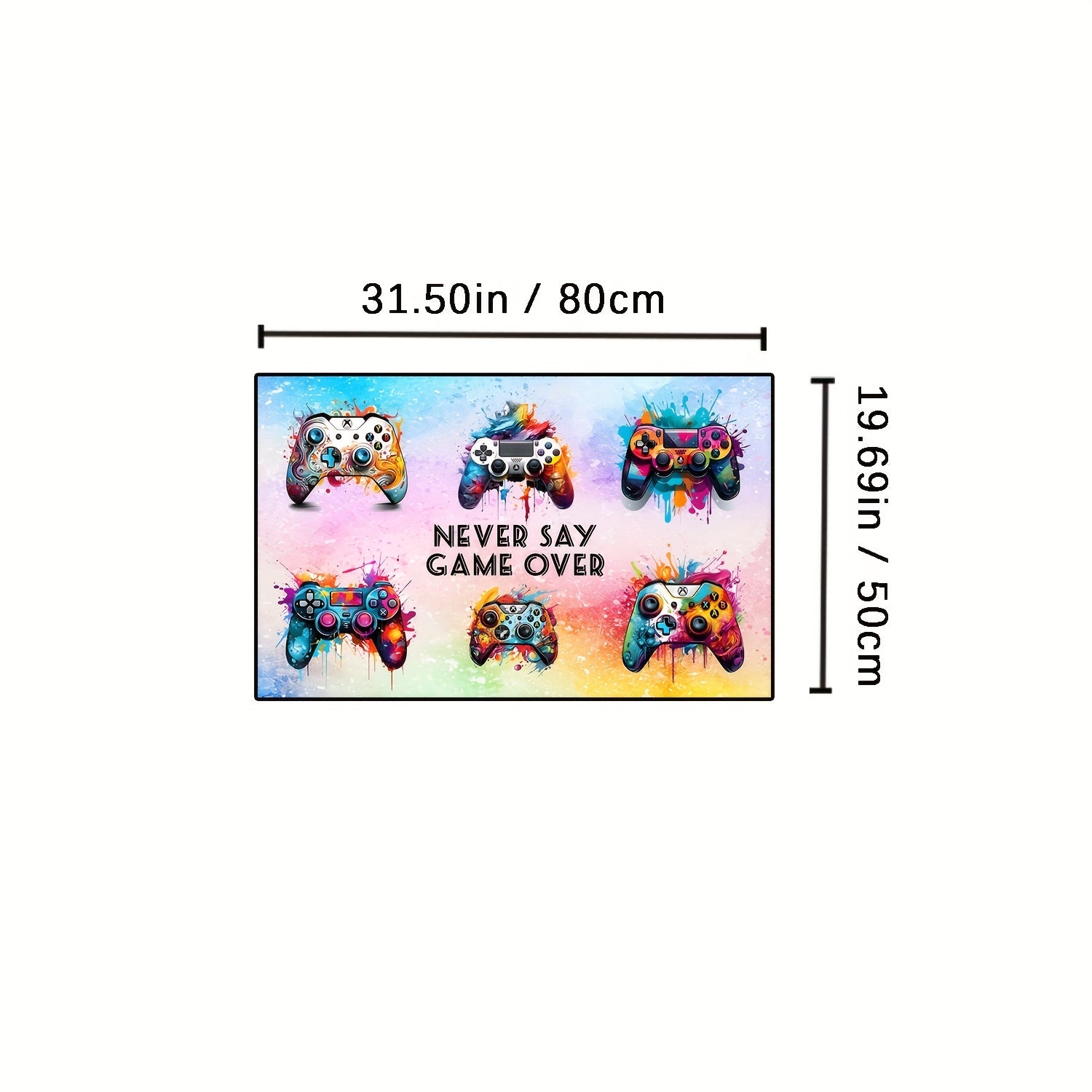 Graffiti Gamepad Print Rug Gaming Area Rug Funny Art Print Floor Mat