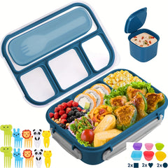 Bento Lunch Box 4 Compartment Containers with Fun Accessories