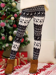 Plus Size Christmas Leggings Women's Plus Reindeer & Argyle Print Leggings