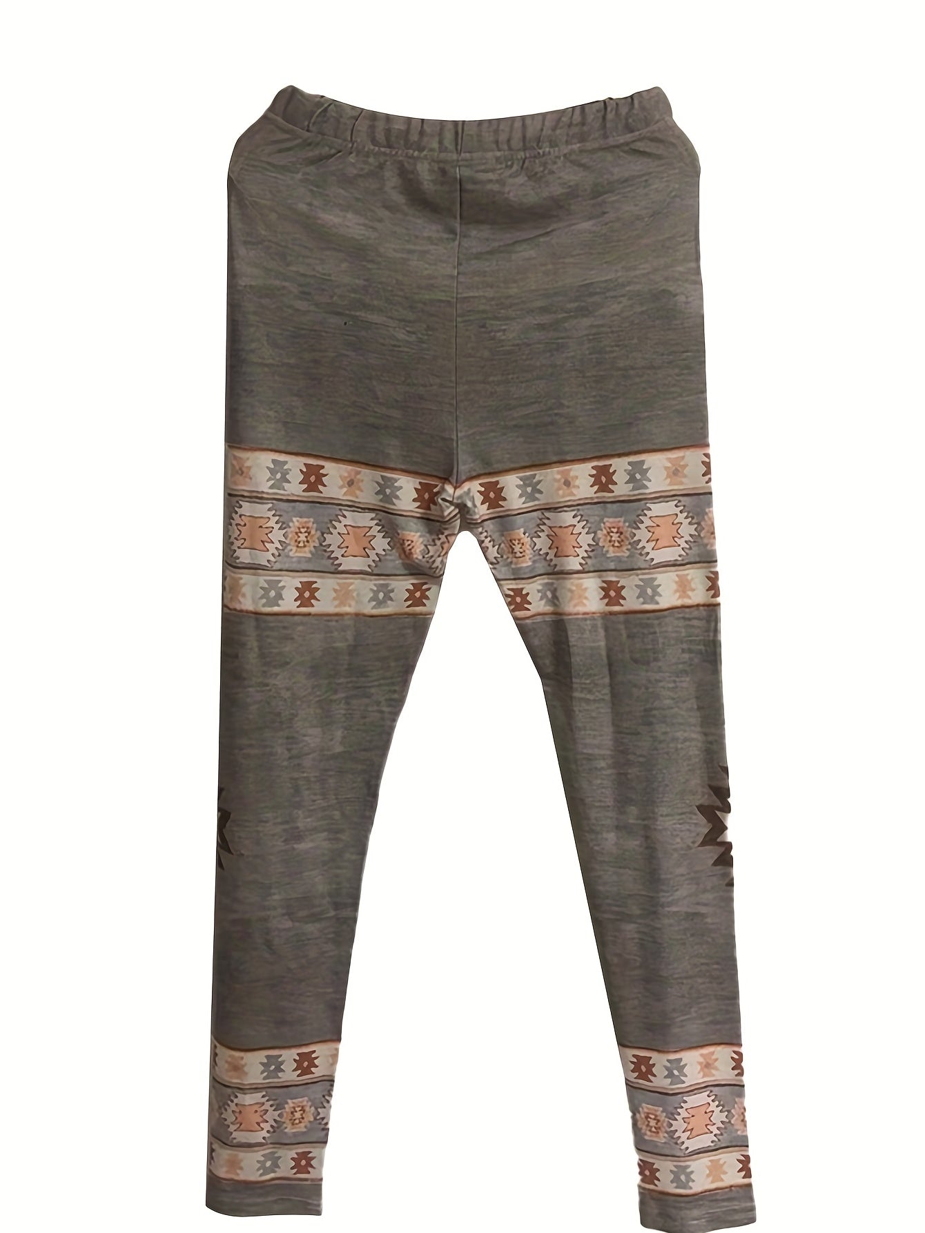 Western Ethnic Print Skinny Leggings High Waist Stretchy Leggings