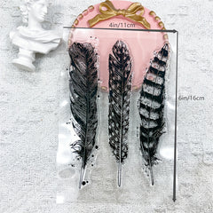 Feather Transparent Stamp Silicone Stamp Painting Tool Craft DIY Card Making
