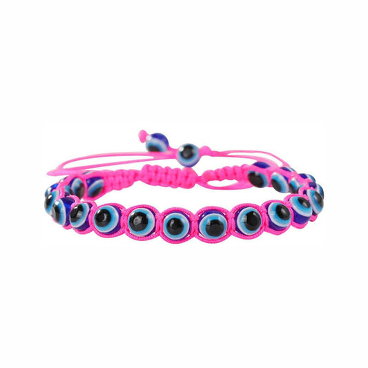 Evil Eye Bead Bracelet Hand Woven Adjustable Drawstring Bracelet