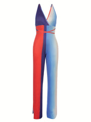 Sexy Backless Long Jumpsuit Sleeveless Wide Leg