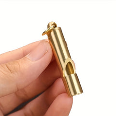Retro Style Brass Key Chain Whistle for Outdoor Survival Training