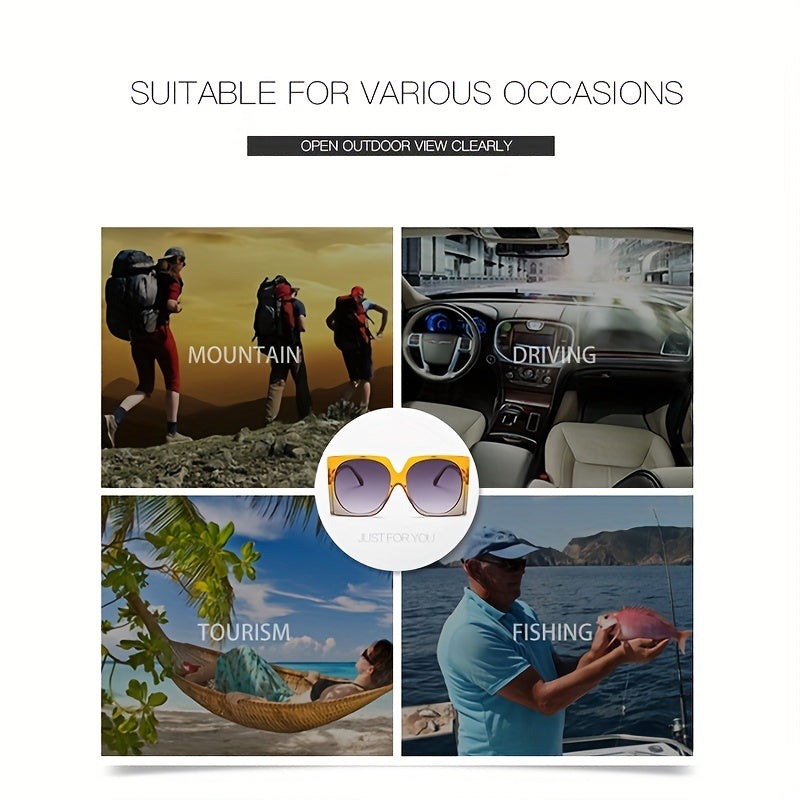 Oversized Square Sunglasses Gradient UV400 Sun Shades