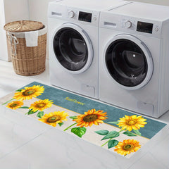 Sunflower Print Rug Machine Washable Mat for Bedroom and Living Room