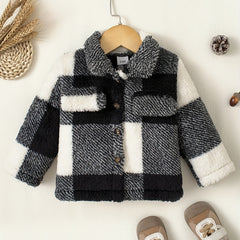 Baby Boys Casual Flannel Plaid Jacket