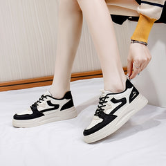Platform Skate Sneakers Casual Lace up PVC Running Shoes Women's