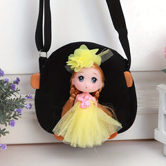 Kids Doll Decor Crossbody Bag with Wide Strap