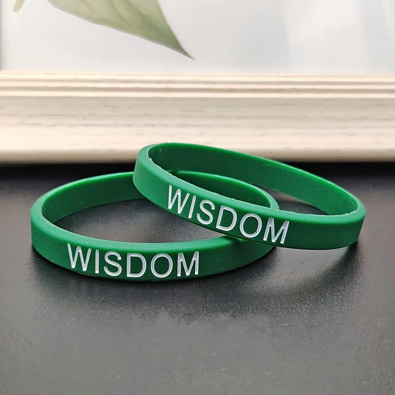 2pcs Silicone Bracelet Inspirational Rubber Wristband Student Jewelry