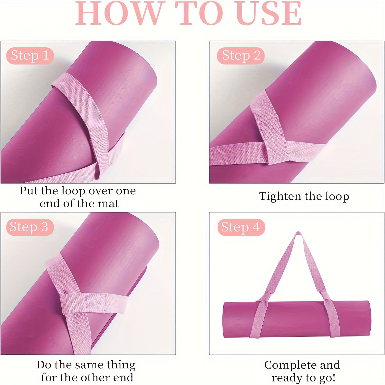 Adjustable Yoga Mat Strap for Pilates Exercise - Multiple Colors