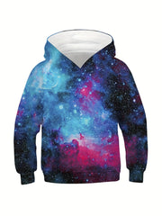 Colorful Starry Night 3D Print Boys Hooded Sweatshirt