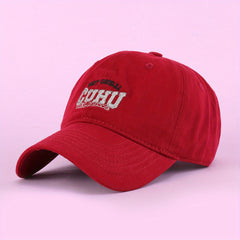Vintage Washed Cotton Baseball Cap Solid Embroidery Dad Hat Adjustable Unisex