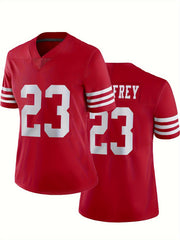 Women's No. 23 American Football Jersey Embroidered V-Neck Short Sleeve T-Shirt