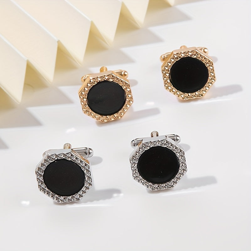 Men's Shirts w/ Round Diamond Cufflinks