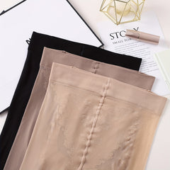 Butterfly Jacquard Pantyhose High Waist Slim Footed Stockings