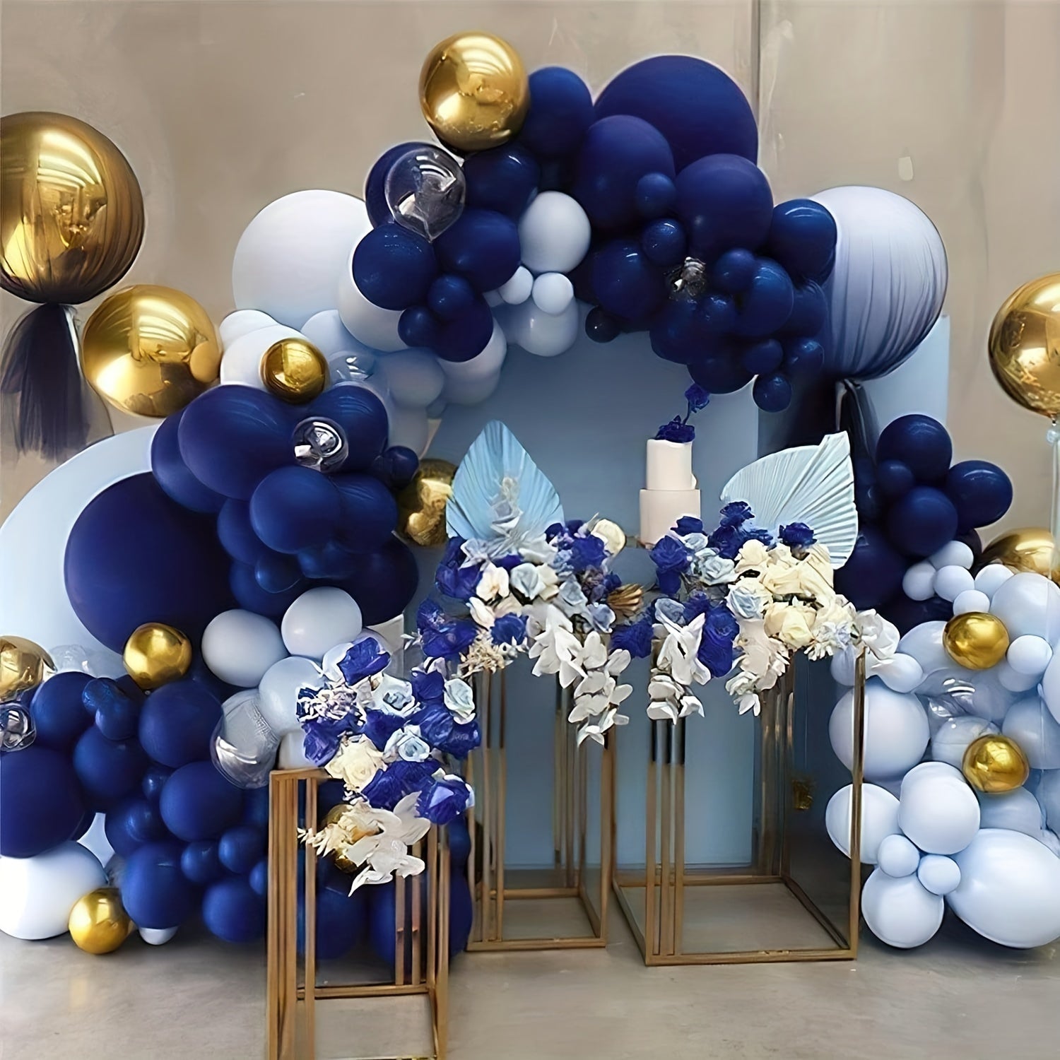 85pcs Pearl Navy Balloons in Various Sizes for Birthday Decoration