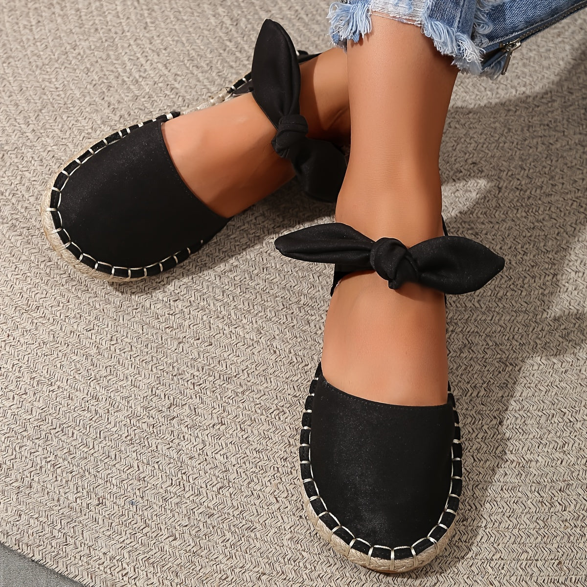 Women's Bowknot Flat Shoes Slip On Low Round Toe Non slip Shoes
