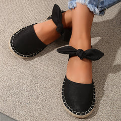 Women's Bowknot Flat Shoes Slip On Low Round Toe Non slip Shoes