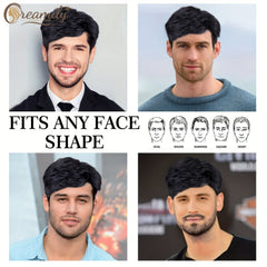 Men's Short Hair Wig Bifurcation Elastic Inner Mesh Christmas Daily Wear
