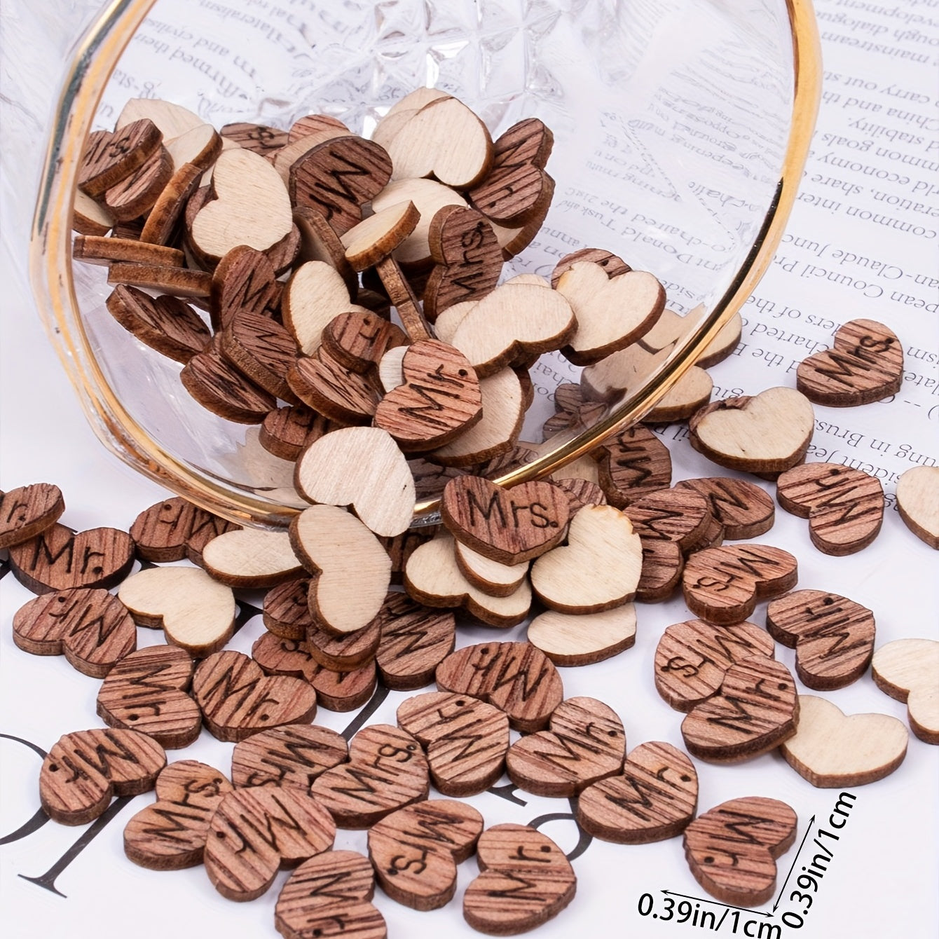 Wooden Love Heart Lettering Wedding Table Decoration 100pcs