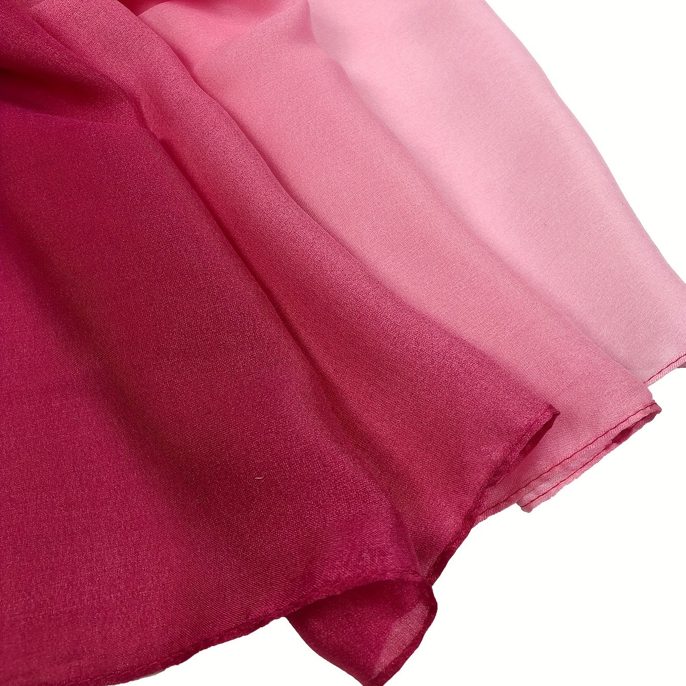 Silk Scarf Gradient Hijab Warm Shawl Women Windproof Head Wrap