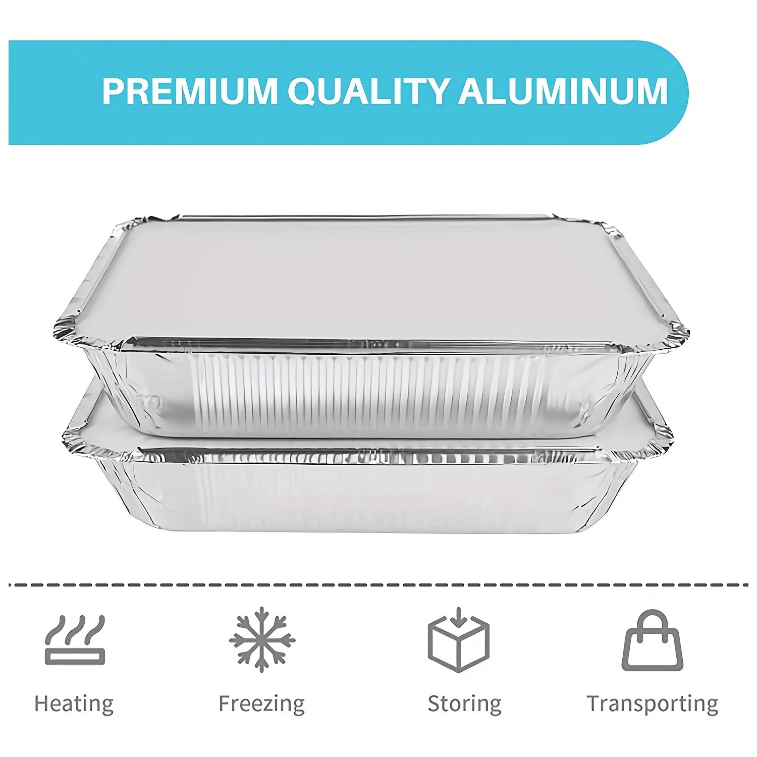 20Pcs 7x5.7 Aluminum Foil Food Containers With Lids - Multi-Purpose