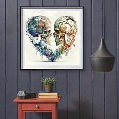 DIY 5D Diamond Painting Love Heart Skull Flower Full Round Diamond Rhinestone