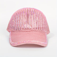 Breathable Rhinestone Baseball Cap Adjustable Sun Hat for Women