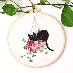 Embroidery Starter Kit Cats Pattern DIY Cross Stitch for Beginners Adults