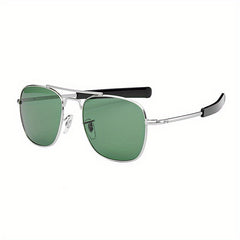 AO Men's Square Frame Metal Anti Light Sunglasses