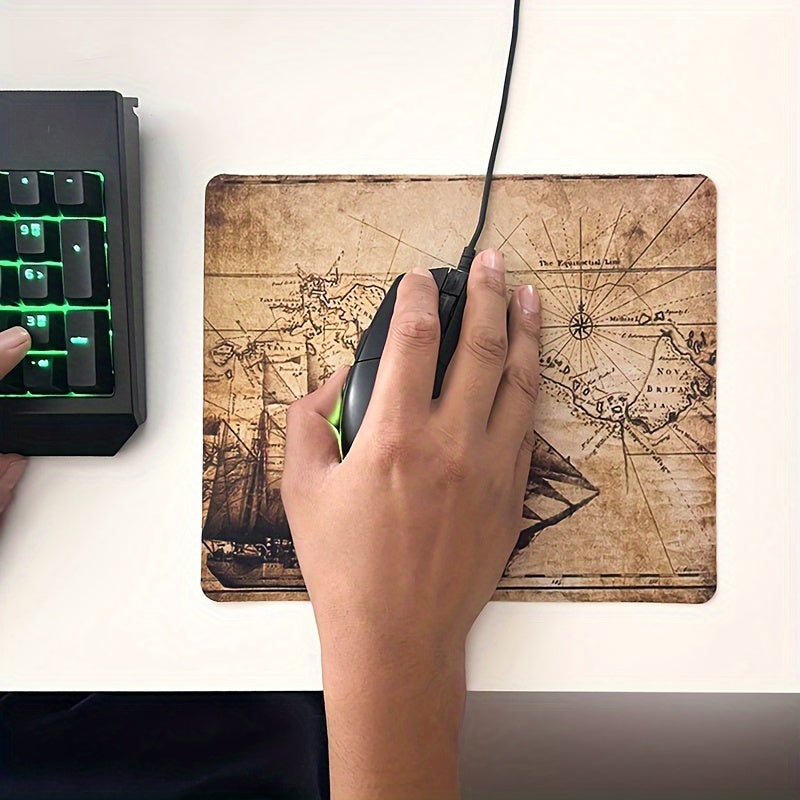 Retro Cloth Surface Mouse Pad Set with Anti-skid Rubber