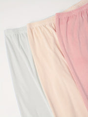3 Pack Plus Size Velvet Lounge Bottoms Set High Waisted Pajama Trousers