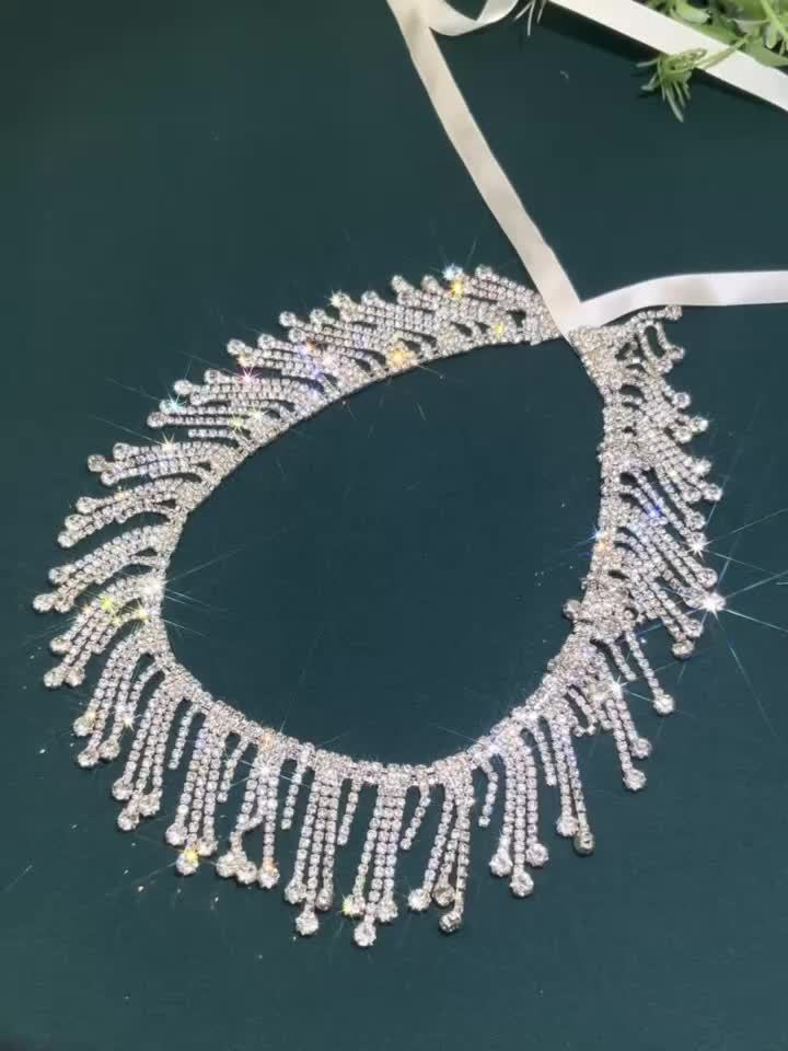 Silvery Tassel Belt Vintage Style Dress Waistband